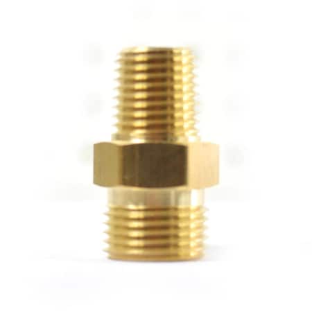 Interstate Pneumatics 1/4 Inch NPSM Male x 1/4 Inch NPTF Male - Ball Seat Brass Adapter FA414B